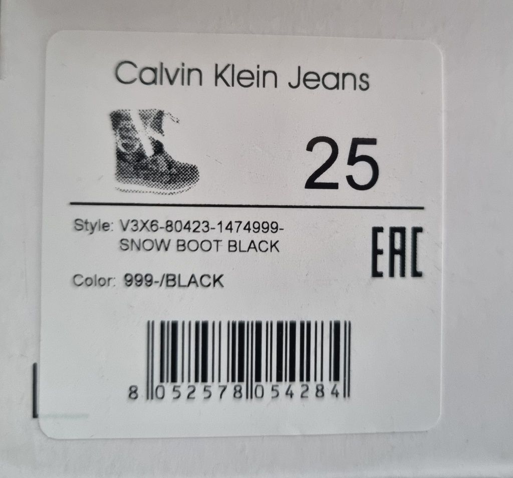 Buty dziecięce śniegowce oryginalne CALVIN KLEIN JEANS 25