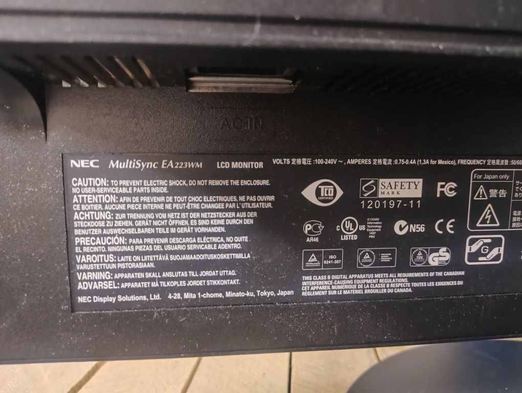 Monitor NEC 22 vale