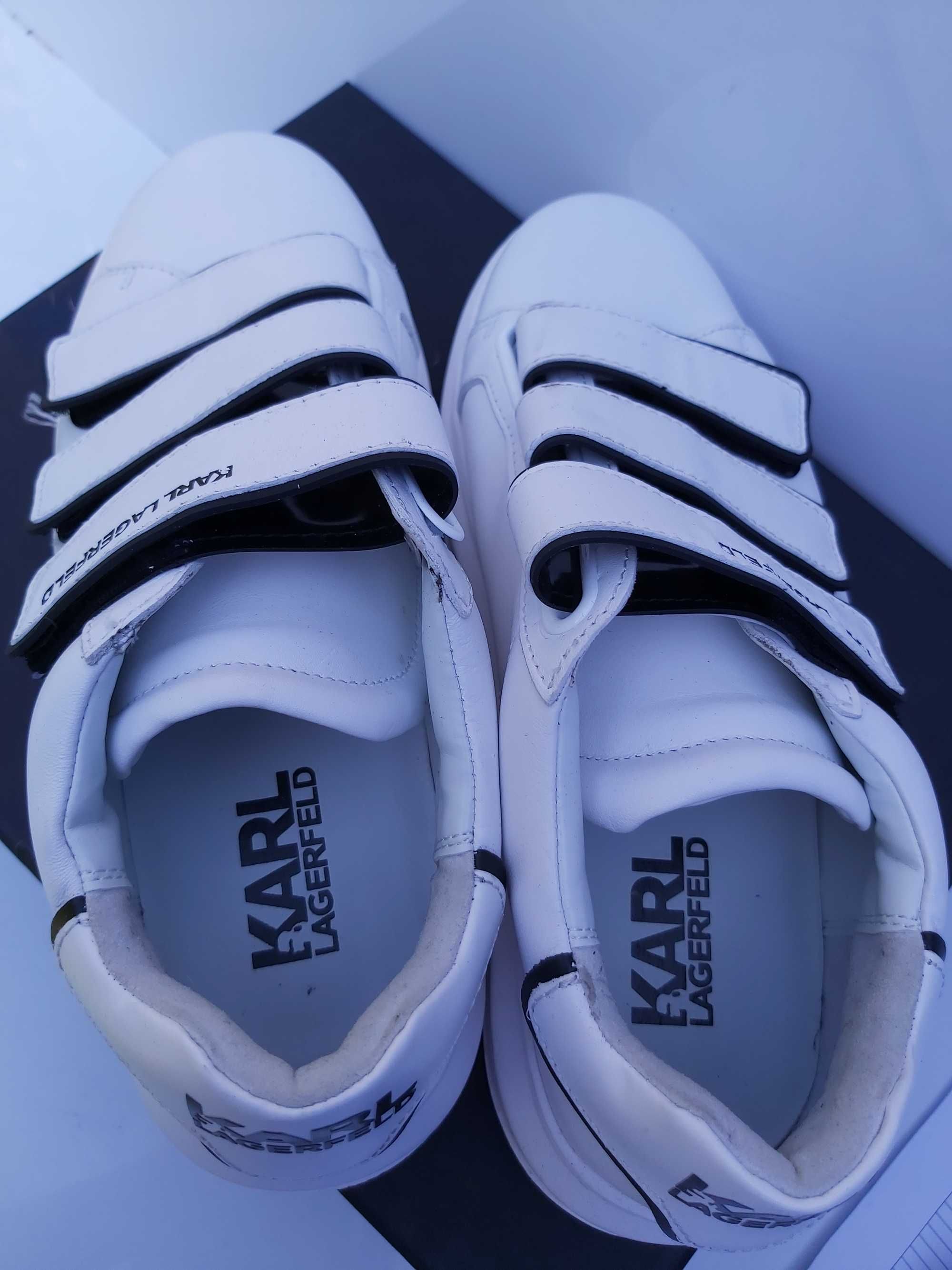 Sneakersy KARL LAGERFELD 41  czarne biale rzepy trampki tenisówki