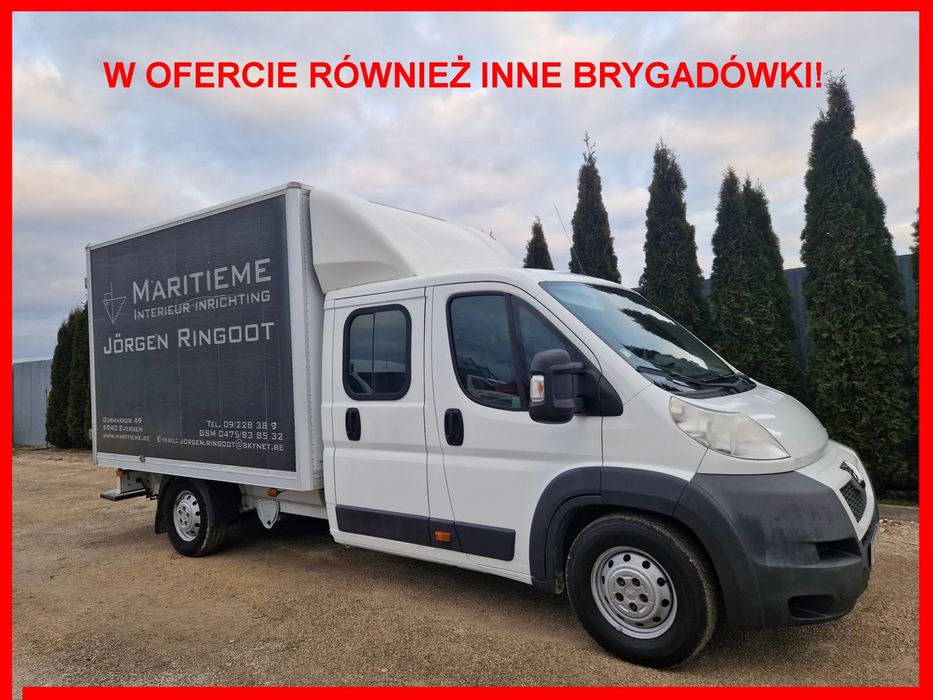 Peugeot Boxer 3.0 160KM Brygadówka  Doka Maxi 7-osób, kontener 3.2m, Klima, 162tys, Sprowadzony, TOP!