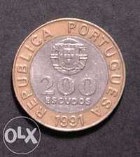 moedas 200 escudos 1991