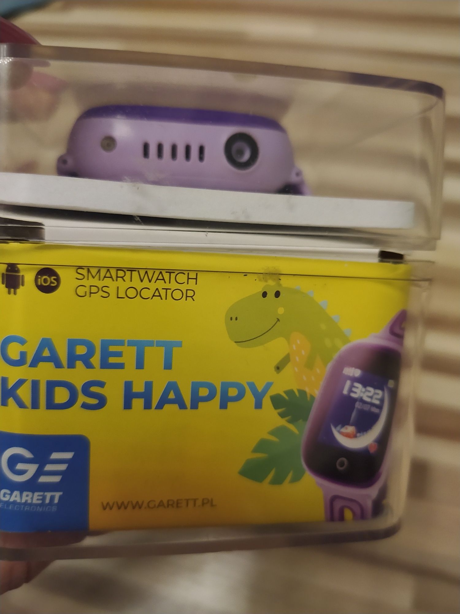 Smartwatch Garret Kids Happy fioletowy ładowarka