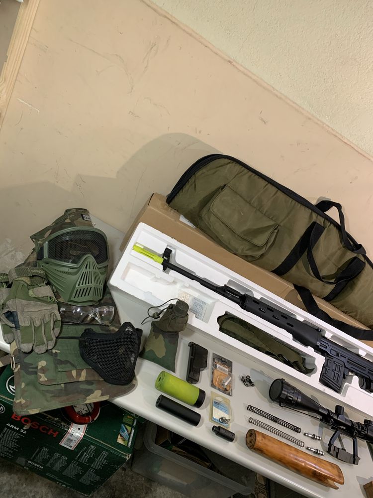 Arma/Réplica Airsoft - Sniper SVD Dragunov A&K NOVA EM CAIXA + ACESSÓR
