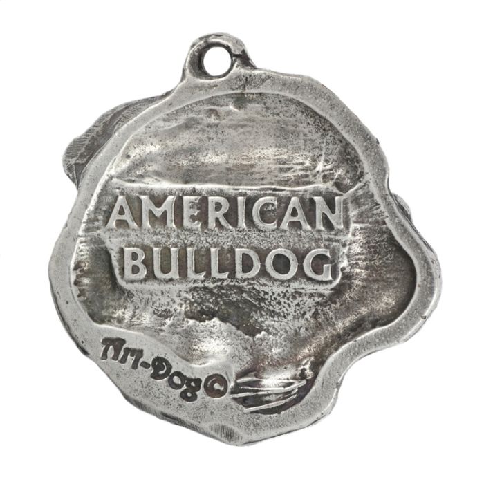 Buldog amerykański brelok do kluczy posrebrzany Art-Dog