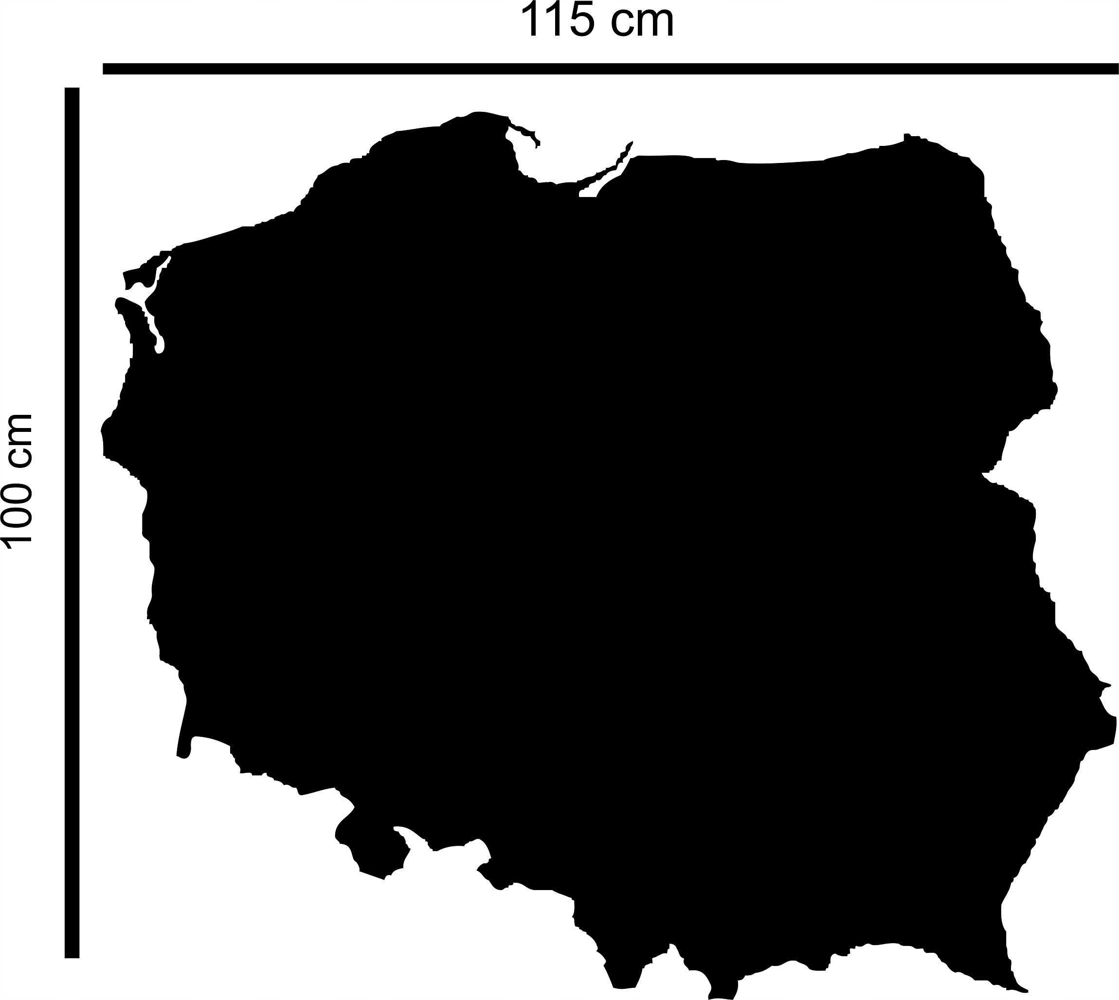 Bardzo Duża Metalowa TABLICA na magnesy w kształcie Polski Polska