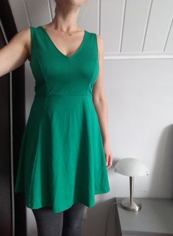 Letnia sukienka h&m zielona M dekolt V