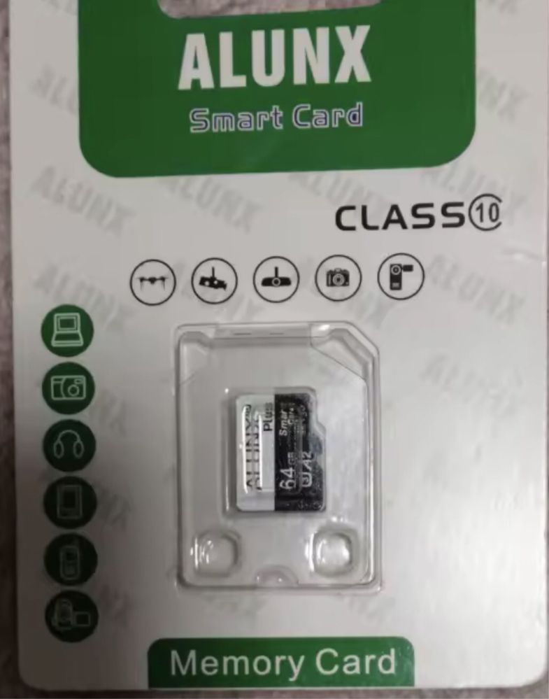 Картка памʼяті micro SD ALUNX 64 GB class 10 Тайвань