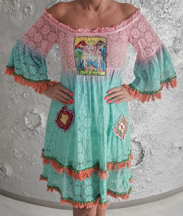 Antica Sartoria włoska sukienka boho roz M