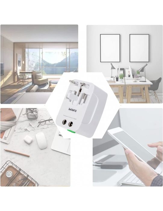 Adaptador Universal de Viagem com Porta USB