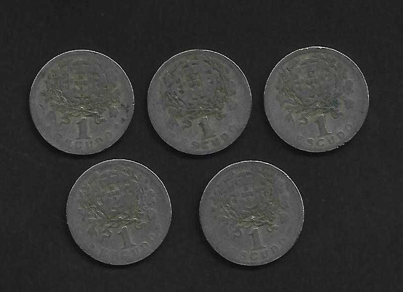 5 Moedas de 1$00 de 1929 Alpaca.