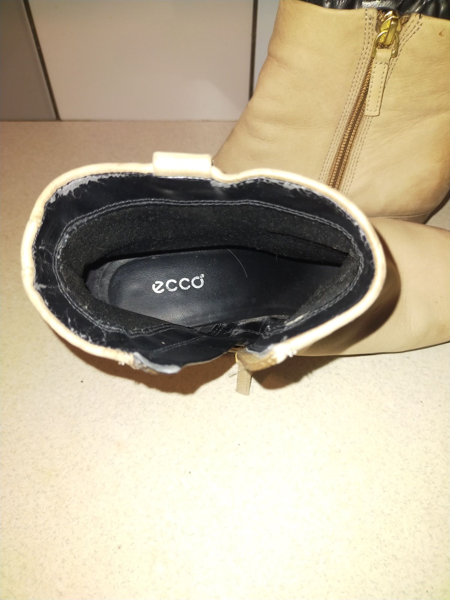 Kozaki botki Ecco buty zimowe 37 skórzane