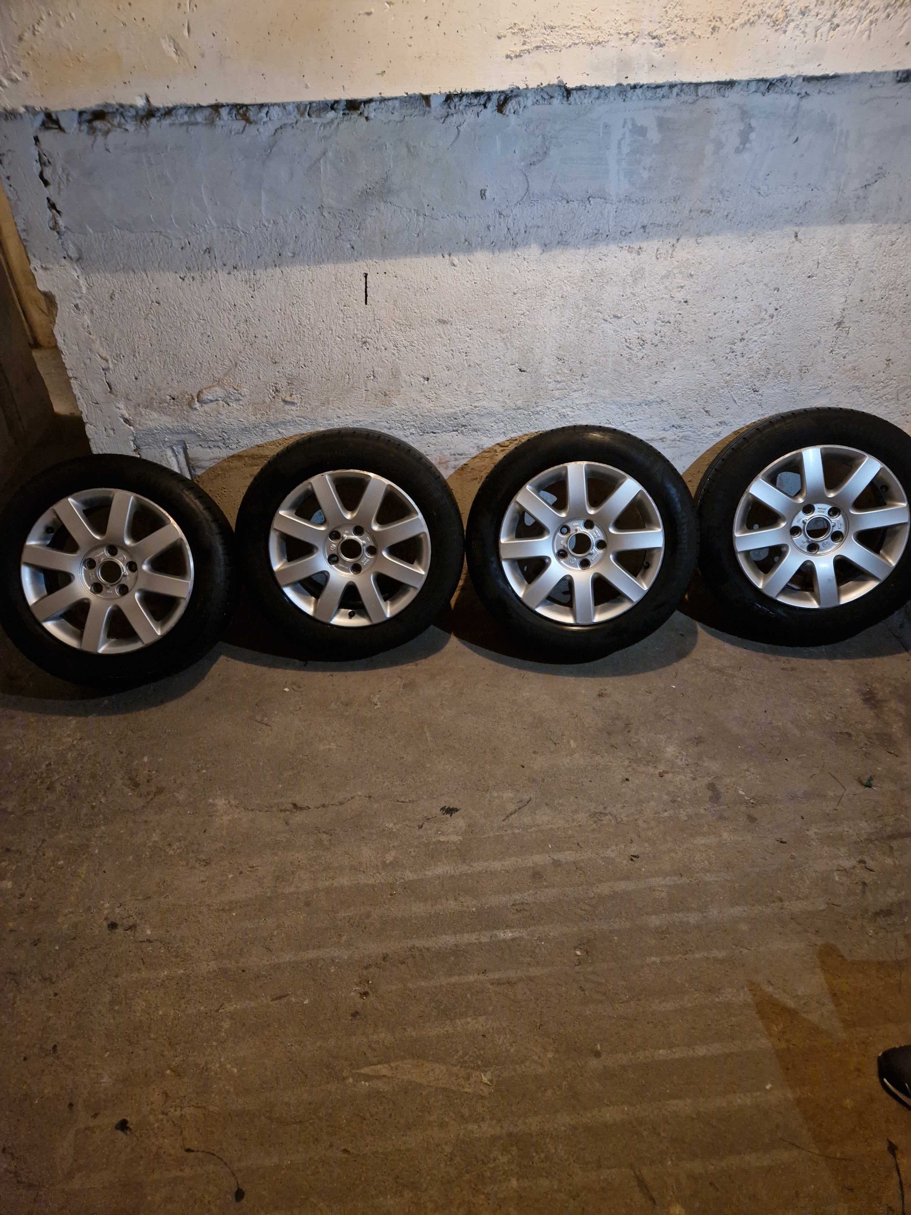 Oryginalne Alufelgi Vw Touran 16' 5×112 + Opony Letnie Continental