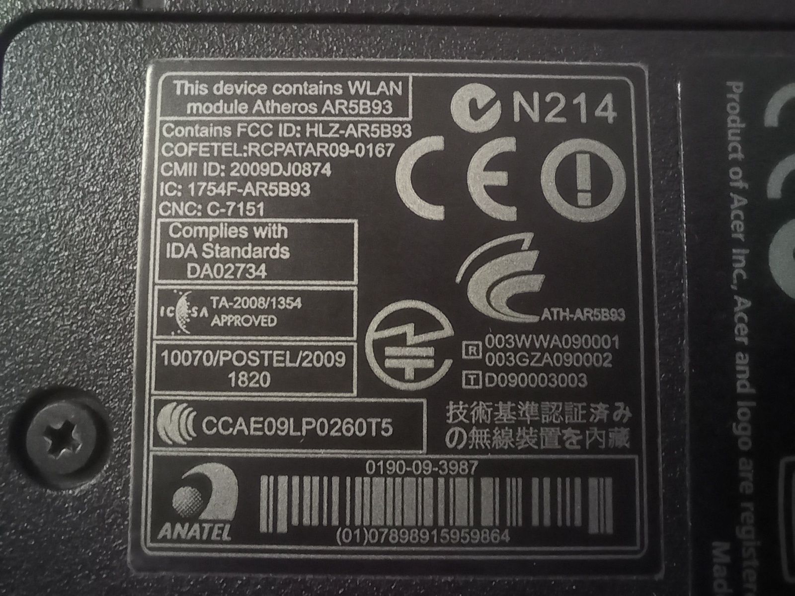 Acer ASPIRE one D250-0Dk 10,1