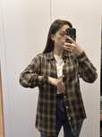 Нова коричнева сорочка в клітинку SM оверсайз рубашка zara кежуал