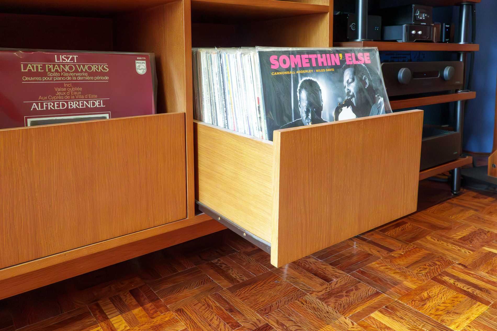 Móvel para TV e discos de vinil