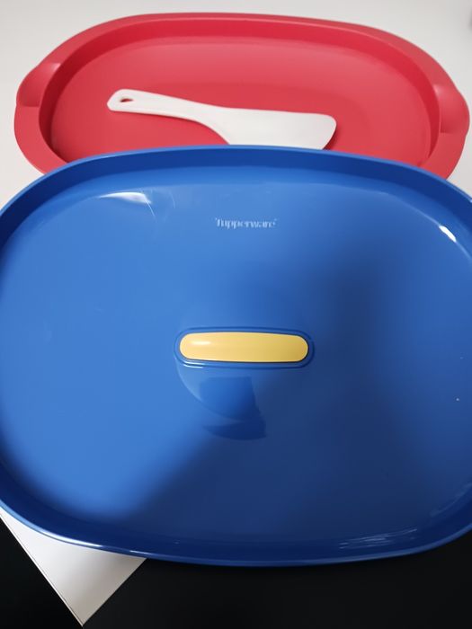Travessa tupperware NOVA vermelha/azul