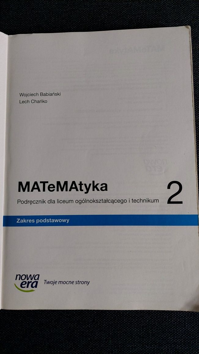 Matematyka 2 Podręcznik Zakres Podstawowy  Liceum Technikum