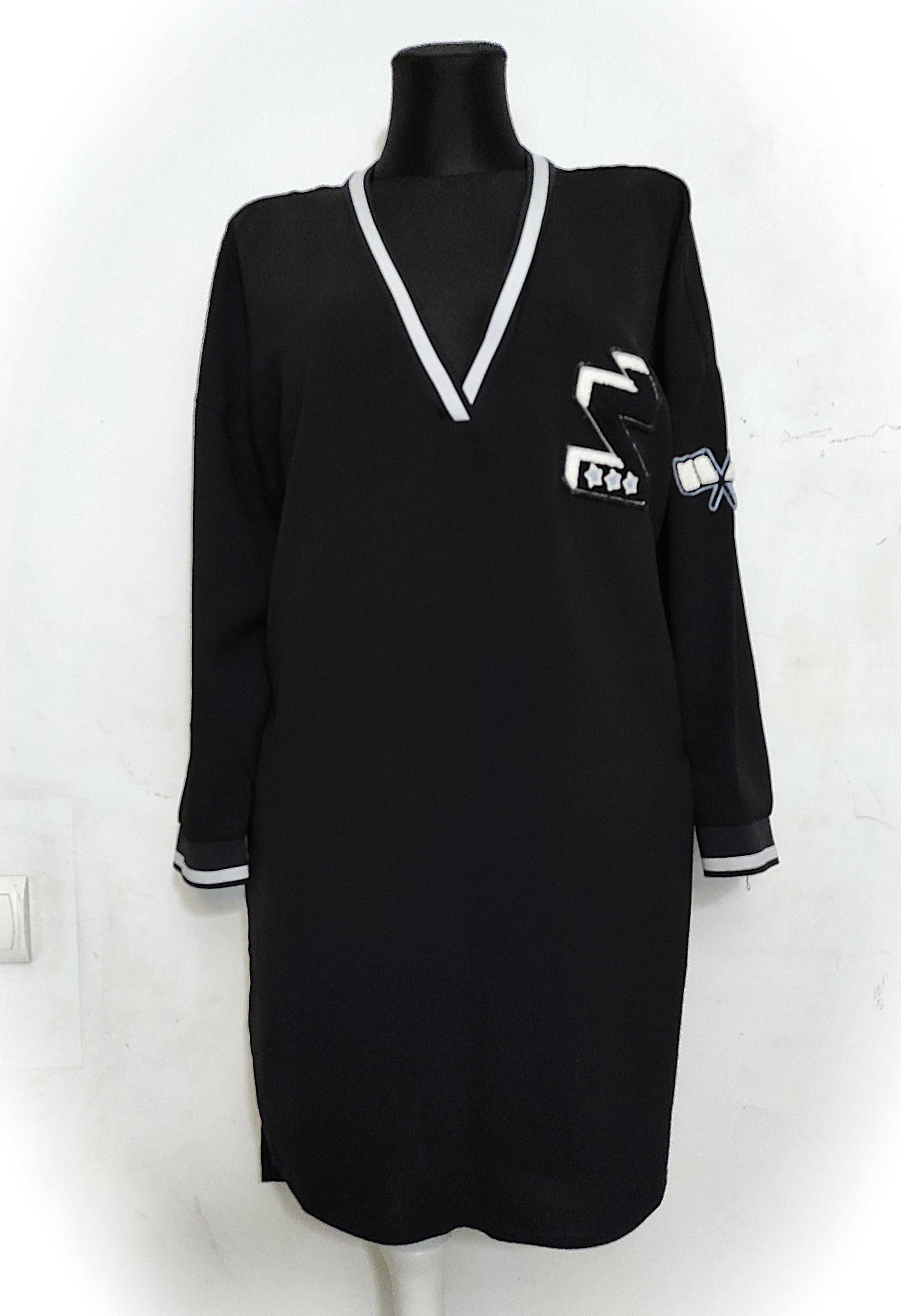 Czarna pudelkowa sukienka bluza ZARA r.38/40