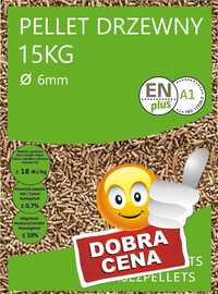 pelet PELLET drzewny SOSNOWY  15kg worki EN plus A1 dostawa GRATIS