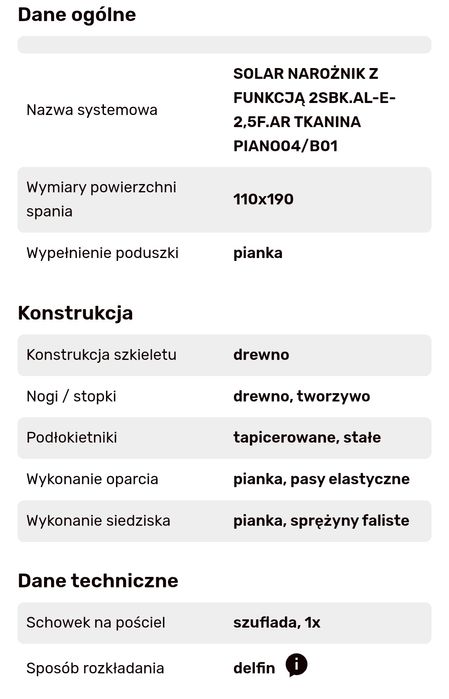 Narożnik /rogówka/ SOLAR