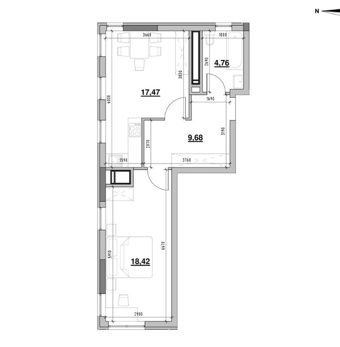Жк Nordica Residence, 50.3 м. Без комісії. Зданий будинок.