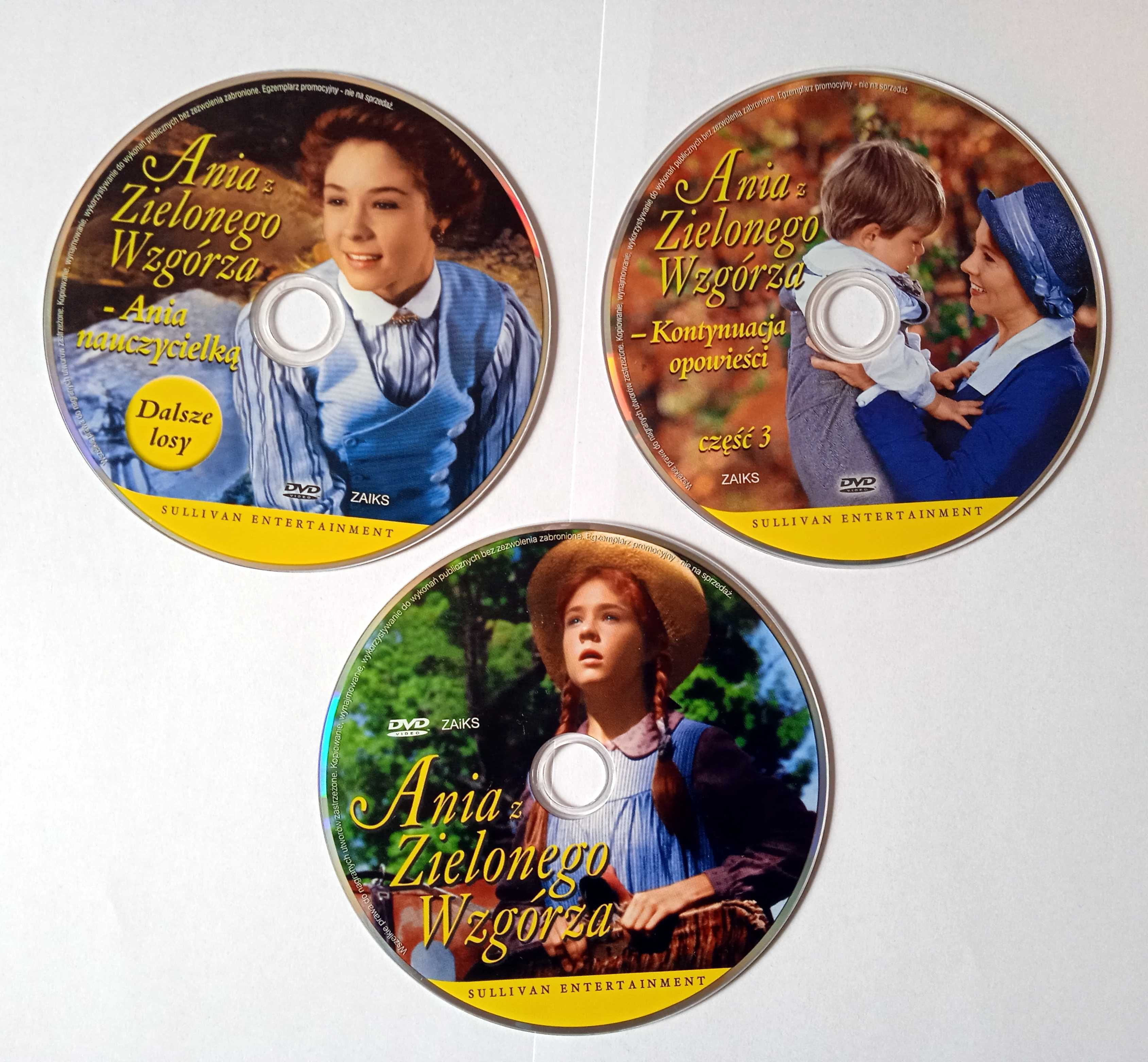 3 x DVD Ania z zielonego wzgórza komplet lepktor PL