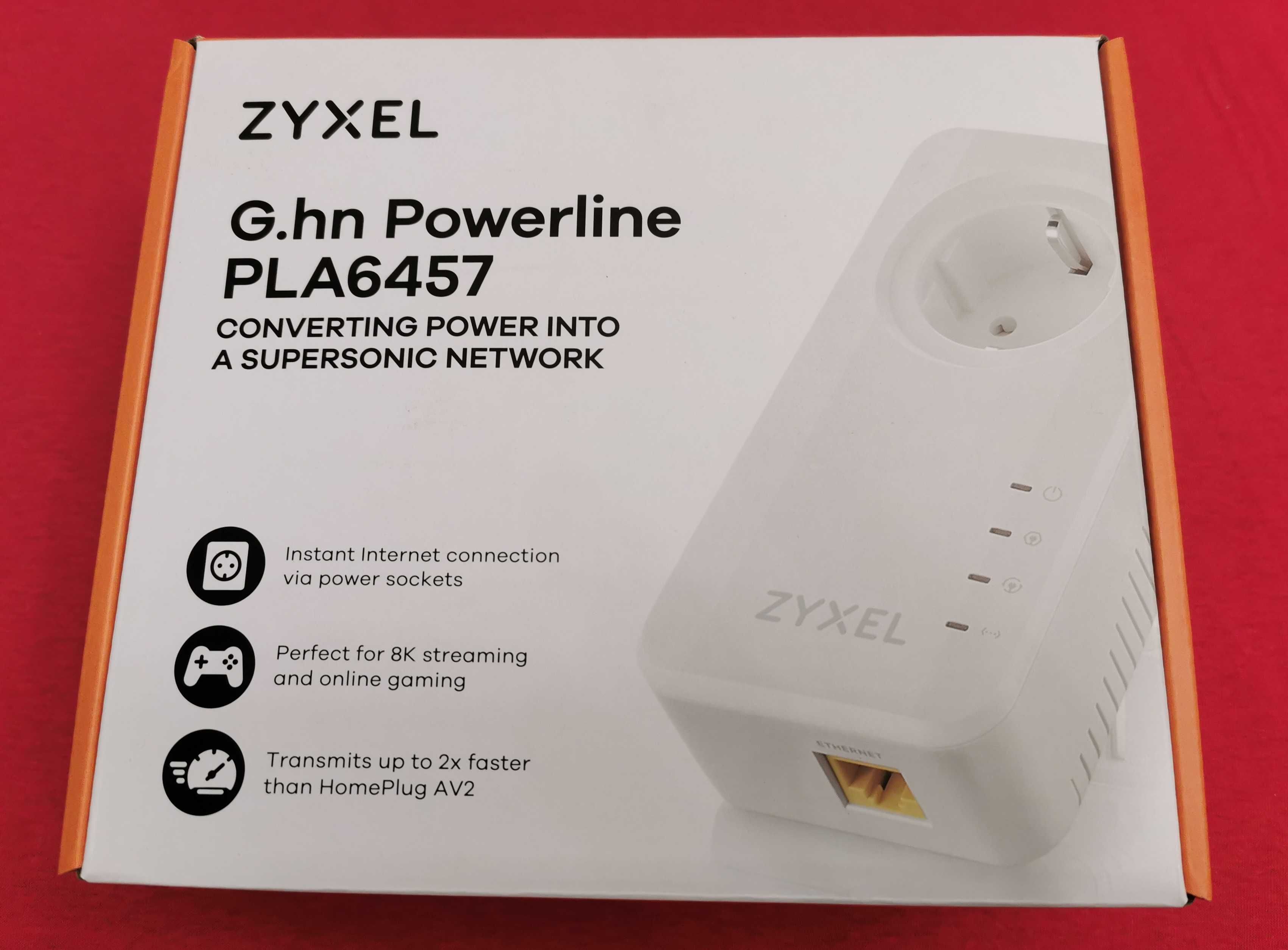 2szt. adapter Zyxel Powerline PLA6457 G.hn transmiter przez sieć 230V