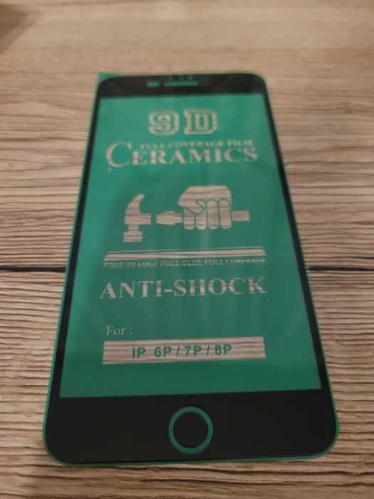Szkło ceramiczne iphone 6 plus 7 plus 8 plus czarne