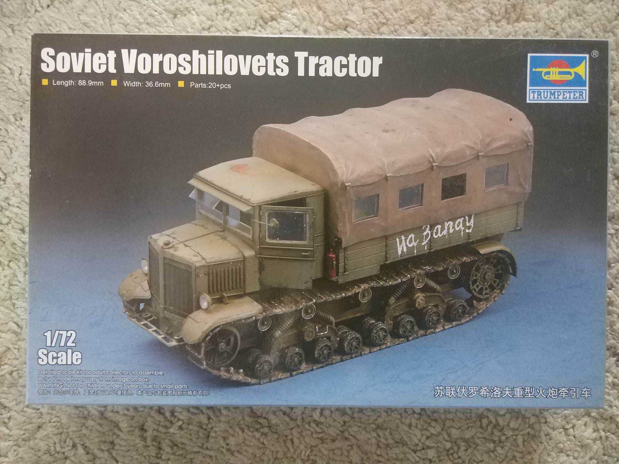 Trumpeter 07110 Soviet Voroshilovets Tractor, za 1 szt !