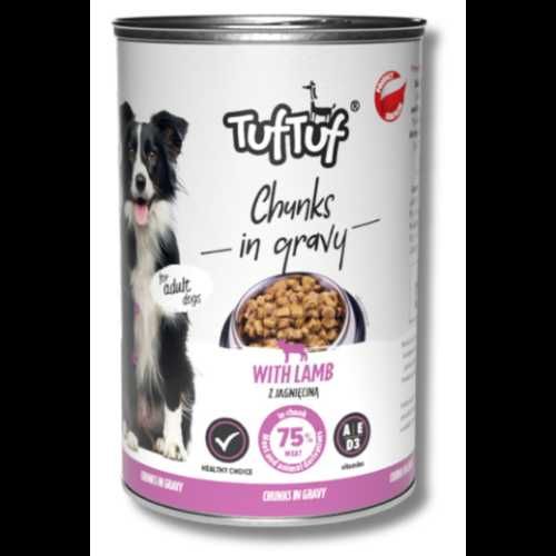 TUF TUF Puszka kawałki mięsne z jagnięciną mokra karma dla psa 24x415g