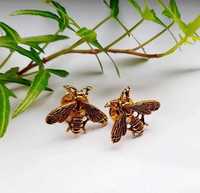 Śliczne retro broszki pszczoła mucha owad w kolorze złota