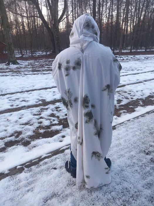 Strój zimowy maskałat, komplet - bluza ponczo, peleryna,rękawice, nowy