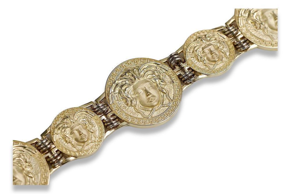 Złota bransoleta grecki wzór 14k 585 włoska cb157yw 68g WR