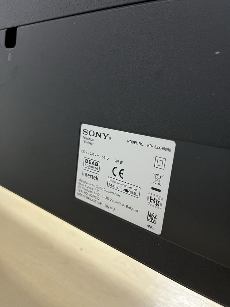 Телевізор Sony 55 ,KD-55XH8096 ,2021 рік