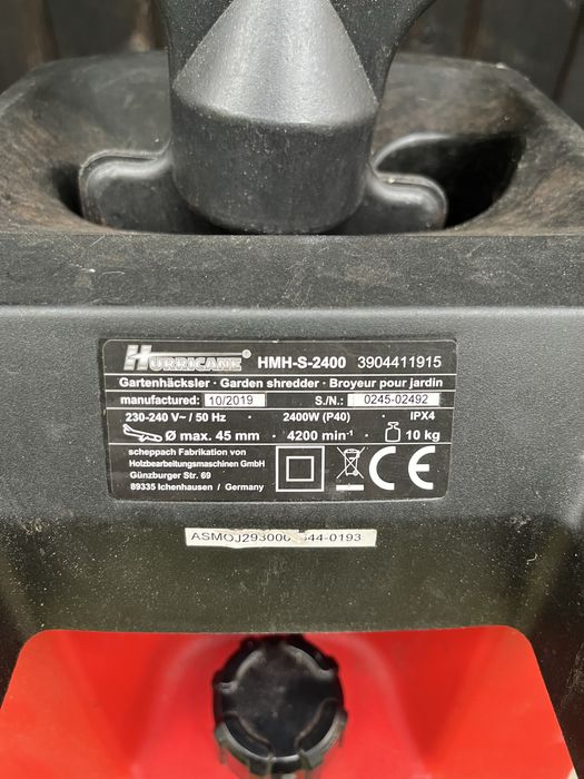 Rozdrabniacz do gałęzi nożowy HURRICANE 2400W