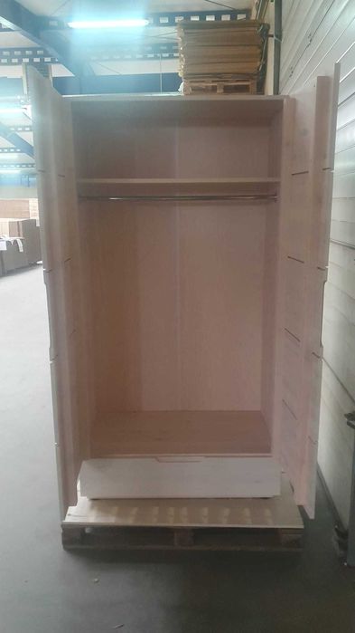 Szafa drewniana, bielona 2-drzwiowa ECO