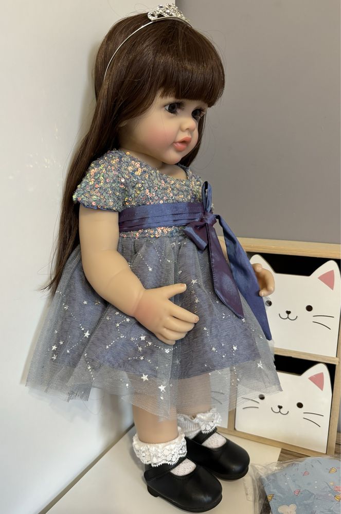 Lalka Reborn Princess Betty długie włosy w sukience