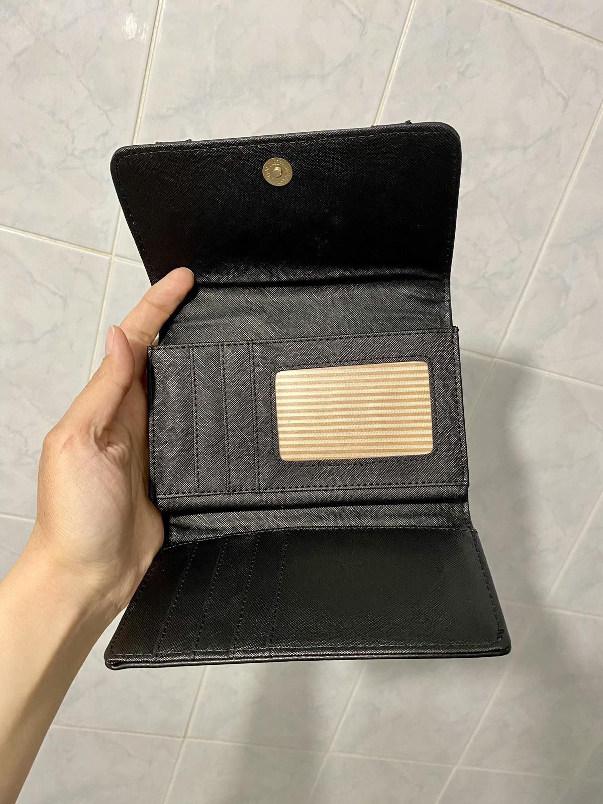 Качественный черный кошелек из эко кожи, якiсний гаманець