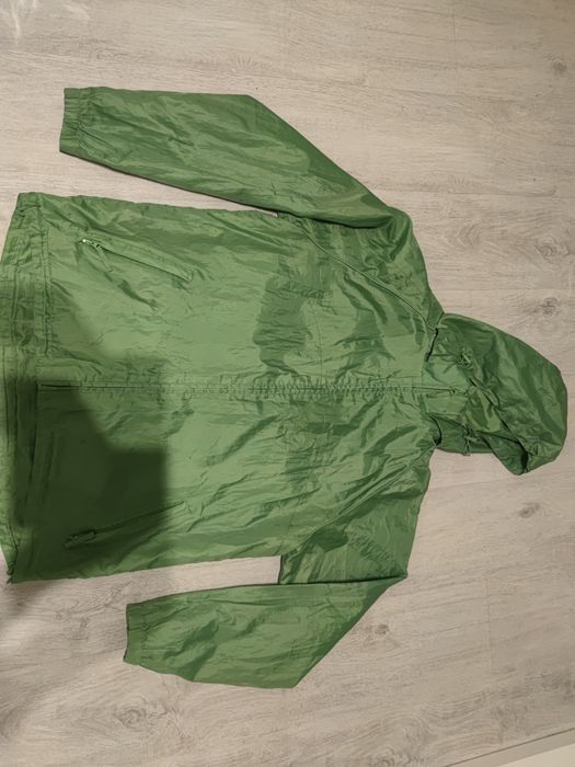 XL kurtka przeciwwiatrowa wiatrówka z kapturem zielona