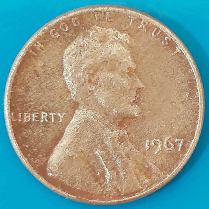 One Cent de 1967 dos USA Abraham Lincoln