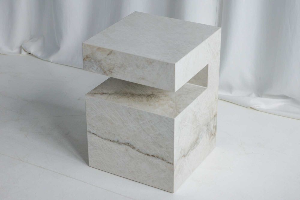 Stolik pomocniczy / Szafka nocna / Biały kamień