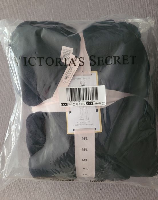 VICTORIA'S SECRET oryginalny z USA szlafrok czarny M L