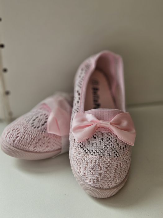 Balerinki baleriny mokasyny koronkowe letnie z kokardą nowe espadryle