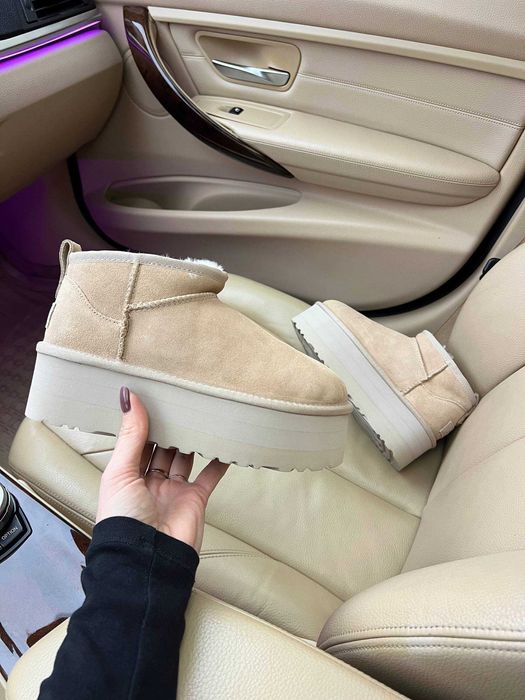 Уггі UGG Ultra Mini Beige Platform Угг 5 см (36-40)