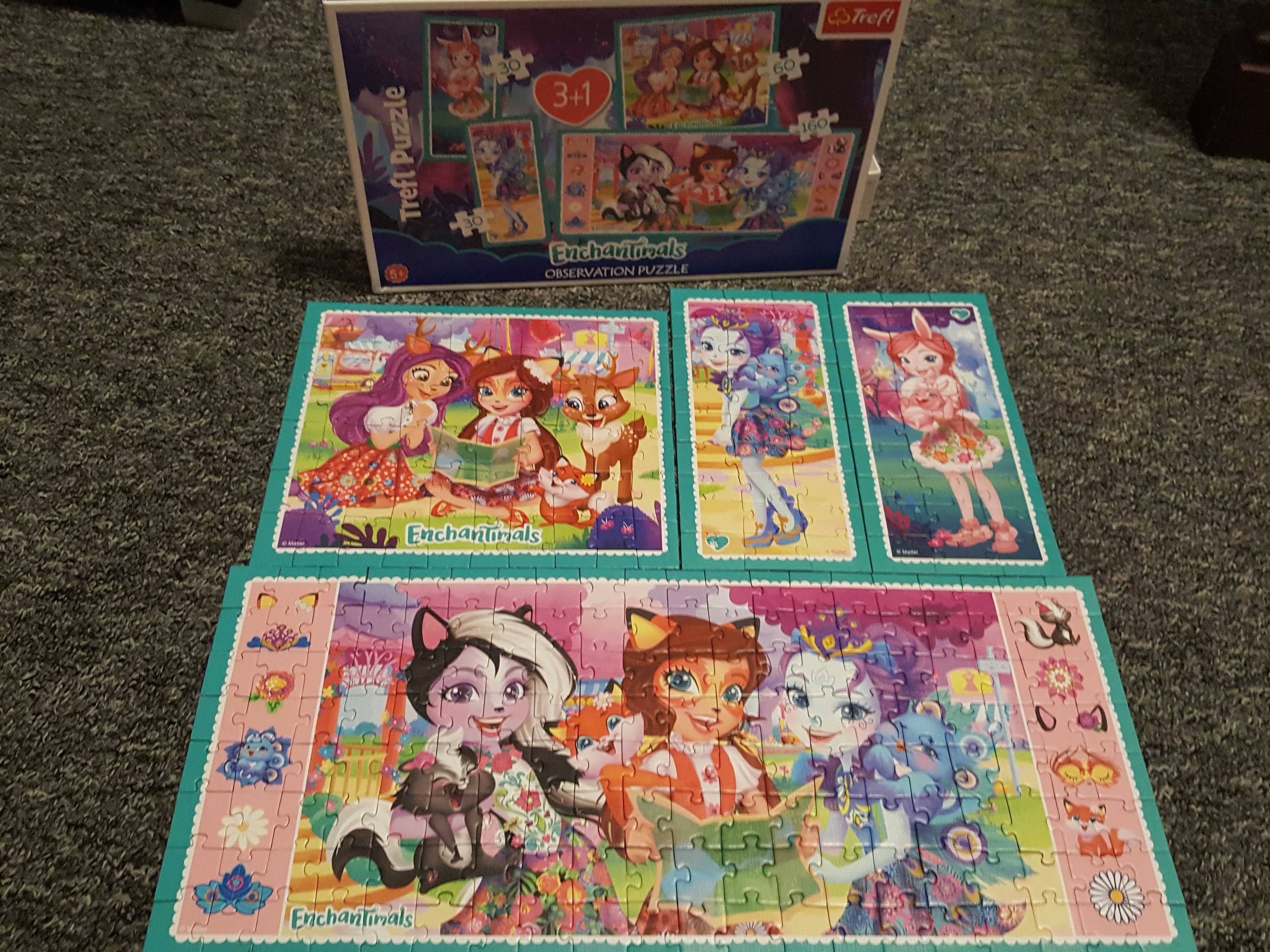 8 układamek Puzzle 4 in 1 Trefl Mickey Mouse Enchantimals