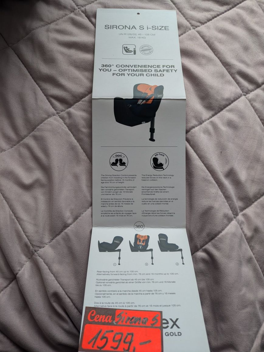Fotelik samochodowy obrotowy cybex 0-18kg