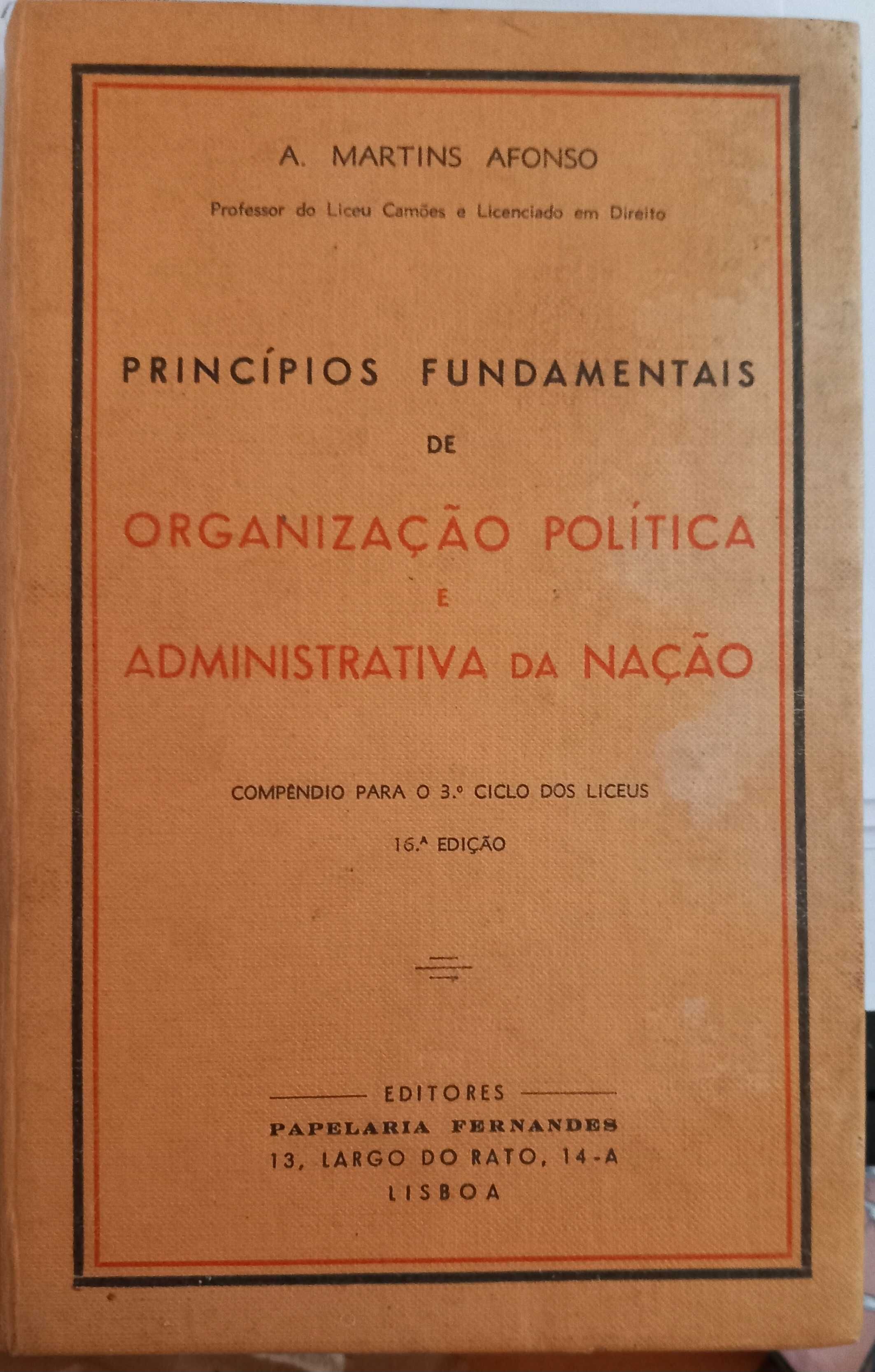 Princípios Fundamentais de Organização Política e Adm da Nação