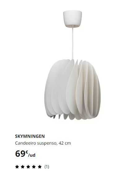 Candeeiro de teto IKEA Modelo SKYMNINGEN