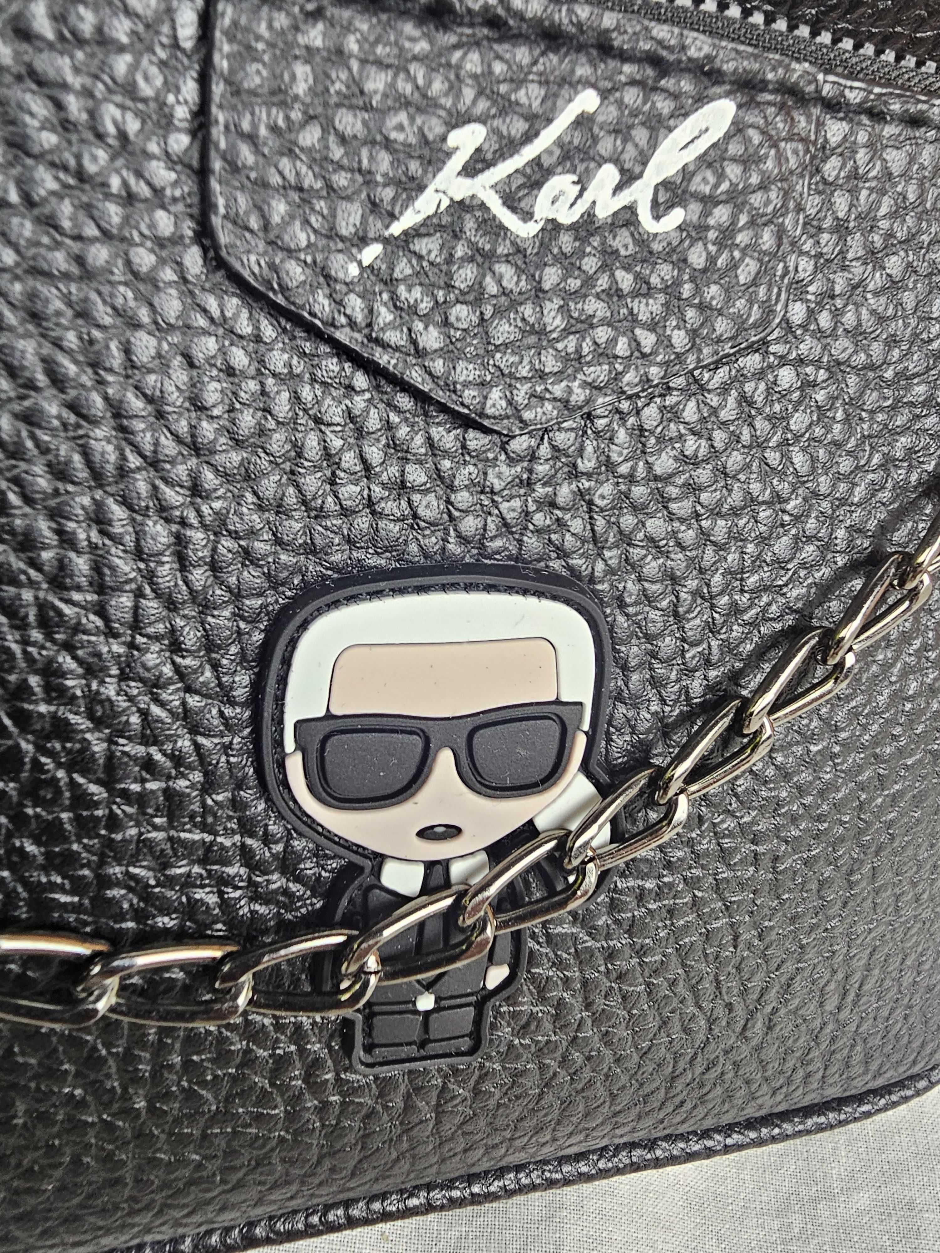 Torebka Karl Lagerfeld trzy w jednym czarna ludek