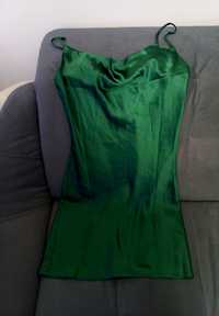 Сатинова сукня ізумрудного кольору